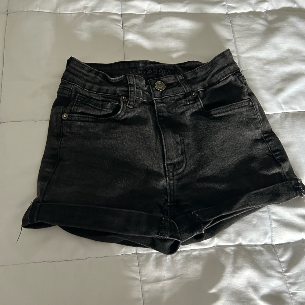 Aeropostale Women's Black Denim Shorts